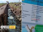 Kondisi proyek pembangunan plengsengan irigasi