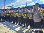 Ratusan personel Polres Sumenep amankan aksi demonstrasi di kantor DPRD dan di lahan pembangunan terminal Arya Wiraraja yang diduga masih sengketa.