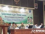 Pemberian santunan diserahkan secara simbolis kepada 180 anak di ruang pertemuan Tengger Kantor Bupati Probolinggo Pemberian santunan diserahkan secara simbolis kepada 180 anak di ruang pertemuan Tengger Kantor Bupati Probolinggo