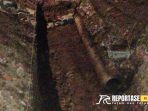 Gorong gorong yang berada di lokasi proyek Bagunan avour di jalan raya Propinsi genteng-kembiritan Raib Tak tersisa.