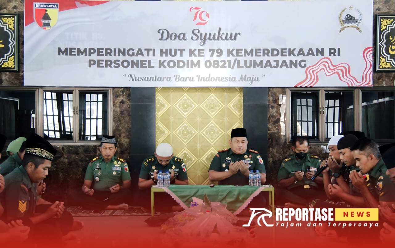 Komandan Kodim 0821/Lumajang, Letkol Inf Ronny Wijaya Koesuma, gelar sukur pirangati HUT RI ke 79