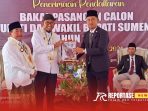 Dr. H. Achmad Fauzi Wongsodjojo dan KH. Imam Hasyim resmi mendaftar ke kantor Komisi Pemilihan Umum Daerah (KPUD) Sumenep
