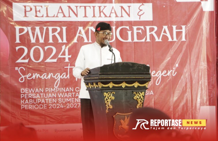 Bupati Sumenep Achmad Fauzi Wongsojudo, SH., MH., saat menghadiri pelantikan pengurus DPC PWRI Sumenep