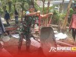 Bergotong royong dalam kegiatan pembangunan jalan rabat beton