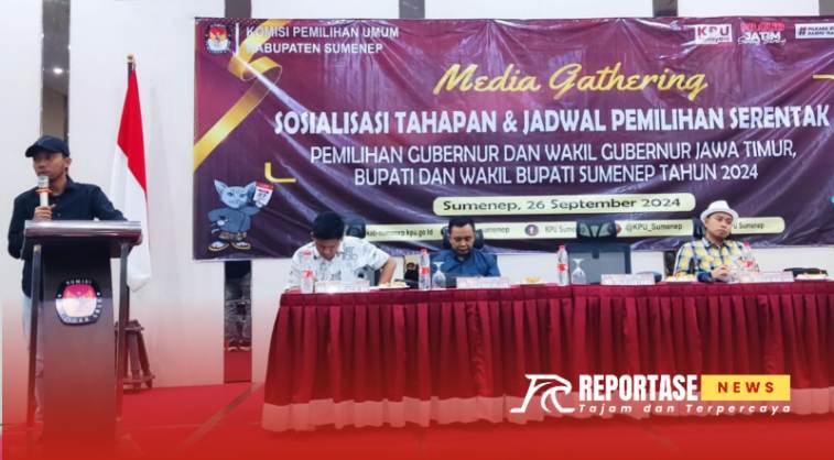 Ketua KPU Sumenep, Nurussyamsi, dalam acara Media Gathering