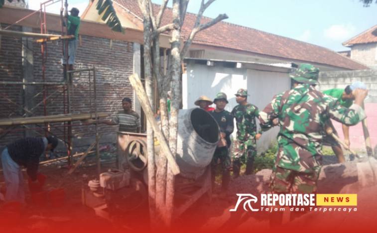 Kerja bakti pengecoran ruang kelas di Madrasah Ibtidaiyah (MI) Ma'arif NU Bustanul Ulum (MIBU)