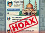 Akun Facebook (FB) yang mengaku menerima pesan dari akun FB yang menggunakan nama Achmad Fauzi.
