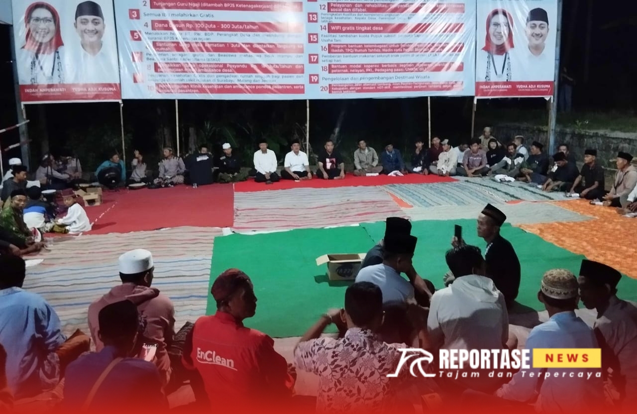 Ngopi bareng Relawan Indah - Yudha di Posko Pemenangan di Desa Sekoreja, Kec. Senduro, Kab. Lumajang