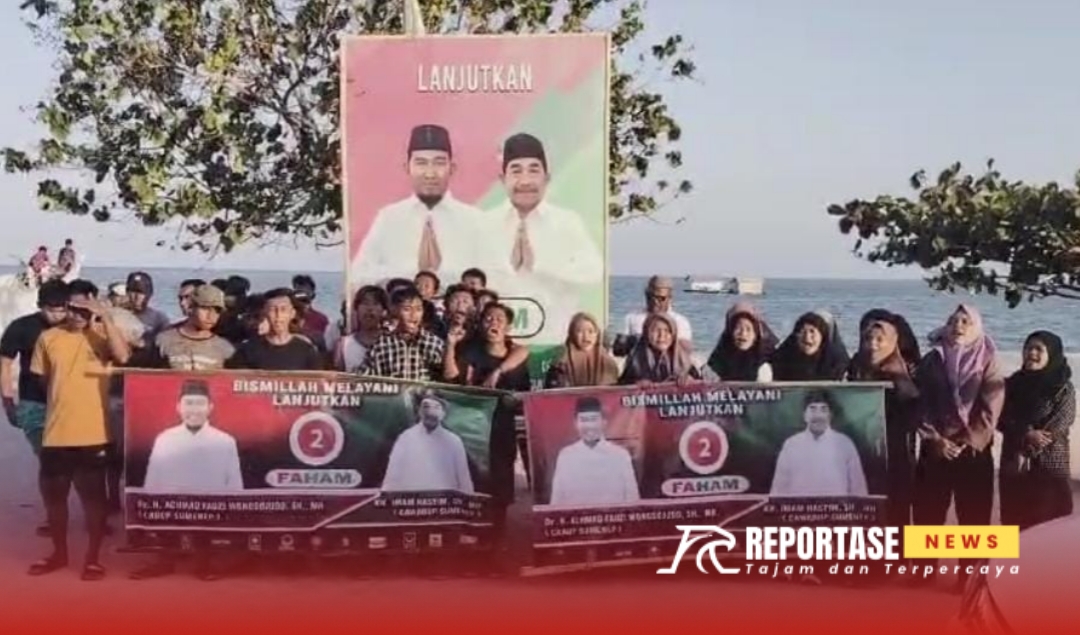 Puluhan generasi muda yang tergabung dalam pemuda-pemudi Desa Tanjung Kiaok, Kecamatan Sapeken,