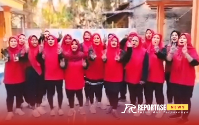 Puluhan ibu-ibu yang tergabung dalam komunitas senam "Gemoy" Desa Aenganyar,