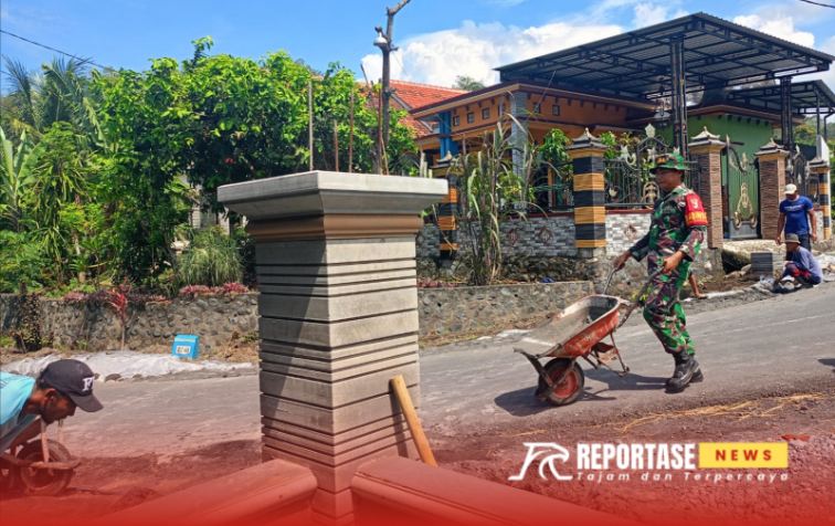 Karya bakti pengecoran dan pelebaran jalan Dusun Kalirejo